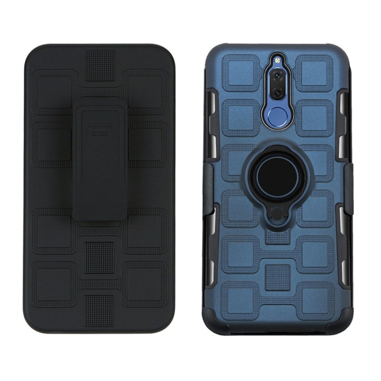 For Huawei Mate 10 Lite 3 In 1 Cube PC + TPU Protective Case with 360 Degrees Rotate Black Ring Holder