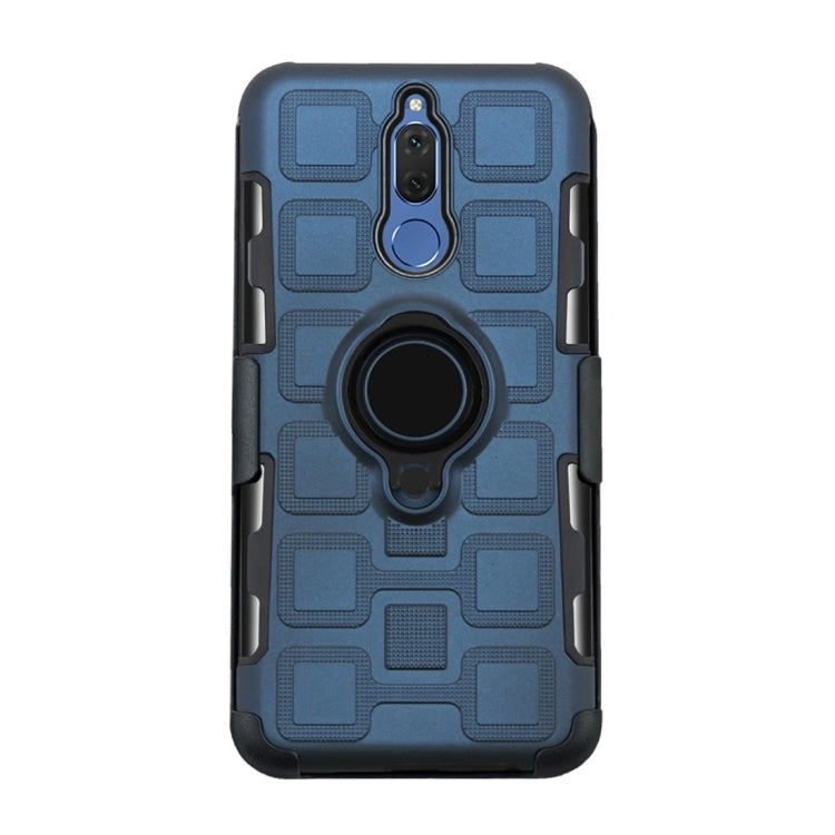 For Huawei Mate 10 Lite 3 In 1 Cube PC + TPU Protective Case with 360 Degrees Rotate Black Ring Holder
