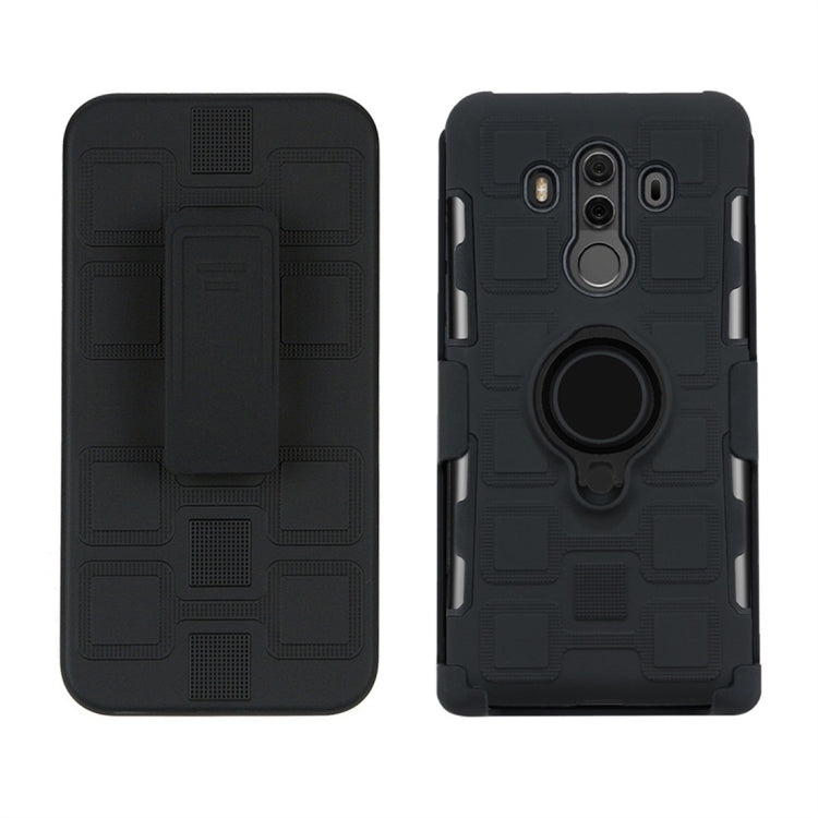 For Huawei Mate 10 Pro 3 In 1 Cube PC + TPU Protective Case with 360 Degrees Rotate Black Ring Holder