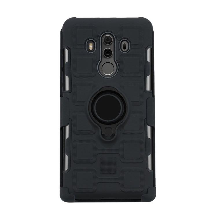 For Huawei Mate 10 Pro 3 In 1 Cube PC + TPU Protective Case with 360 Degrees Rotate Black Ring Holder