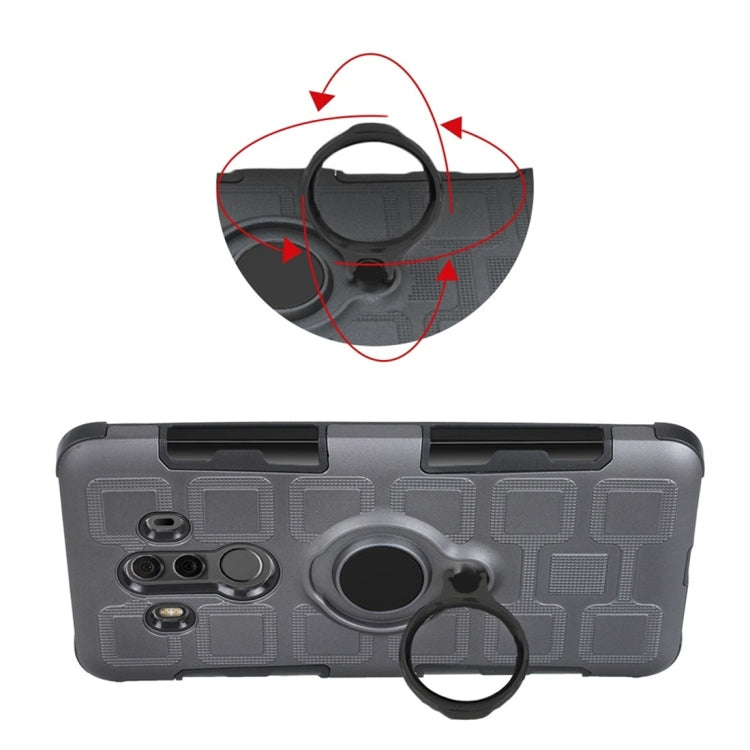 For Huawei Mate 10 Pro 3 In 1 Cube PC + TPU Protective Case with 360 Degrees Rotate Black Ring Holder