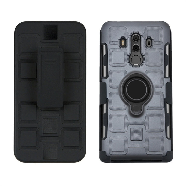 For Huawei Mate 10 Pro 3 In 1 Cube PC + TPU Protective Case with 360 Degrees Rotate Black Ring Holder