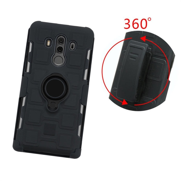 For Huawei Mate 10 Pro 3 In 1 Cube PC + TPU Protective Case with 360 Degrees Rotate Black Ring Holder