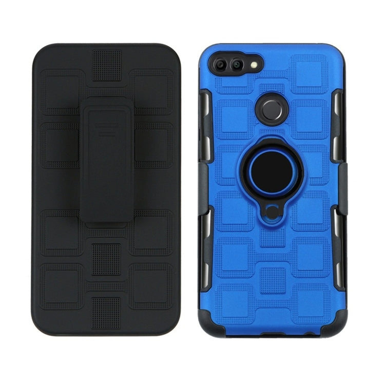 For Huawei Y9 (2018) / Enjoy 8 Plus 3 In 1 Cube PC + TPU Protective Case with 360 Degrees Rotate Black Ring Holder