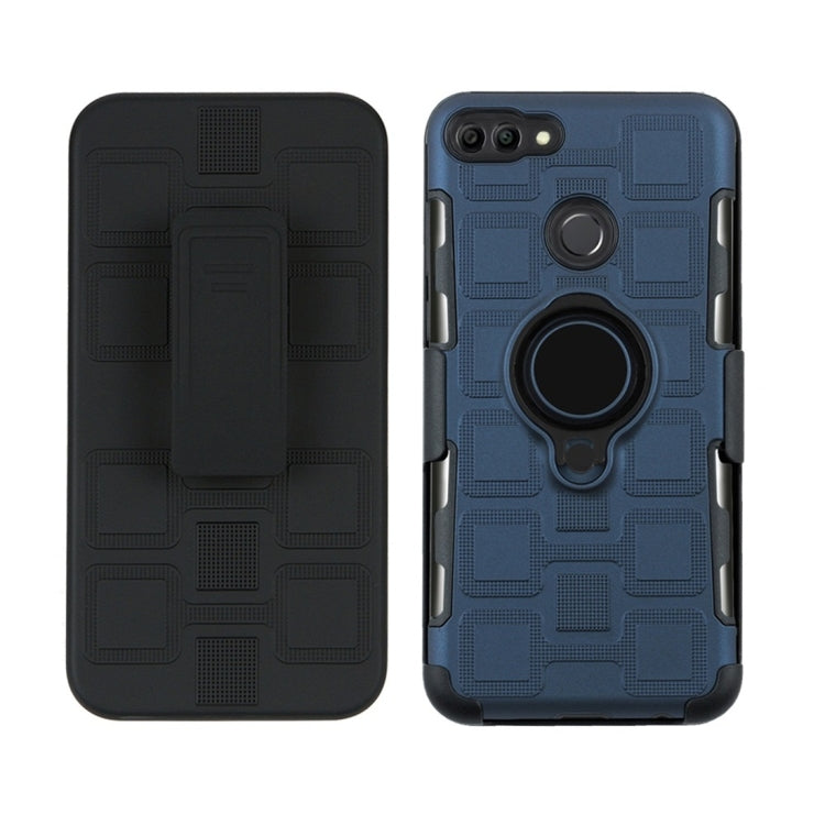 For Huawei Y9 (2018) / Enjoy 8 Plus 3 In 1 Cube PC + TPU Protective Case with 360 Degrees Rotate Black Ring Holder