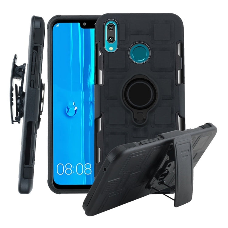 For Huawei Y9 (2019) / Enjoy 9 Plus 3 In 1 Cube PC + TPU Protective Case with 360 Degrees Rotate Black Ring Holder