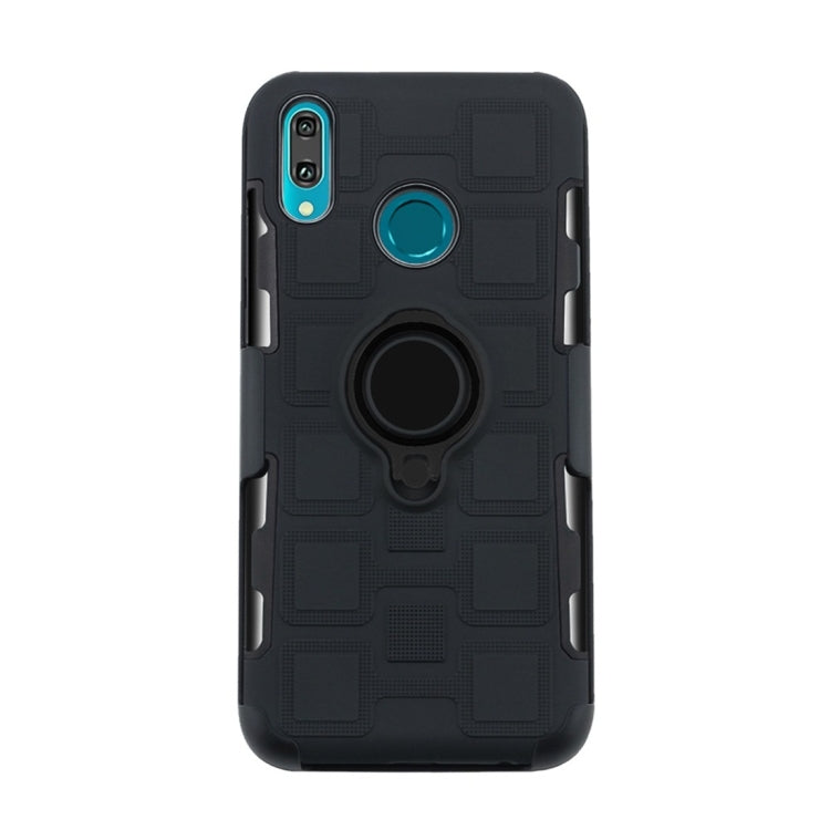 For Huawei Y9 (2019) / Enjoy 9 Plus 3 In 1 Cube PC + TPU Protective Case with 360 Degrees Rotate Black Ring Holder