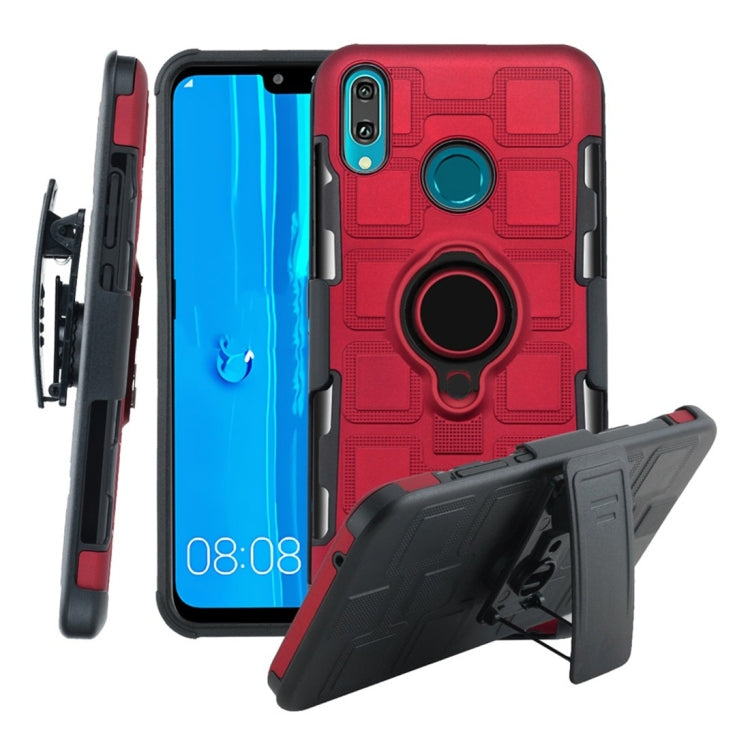 For Huawei Y9 (2019) / Enjoy 9 Plus 3 In 1 Cube PC + TPU Protective Case with 360 Degrees Rotate Black Ring Holder