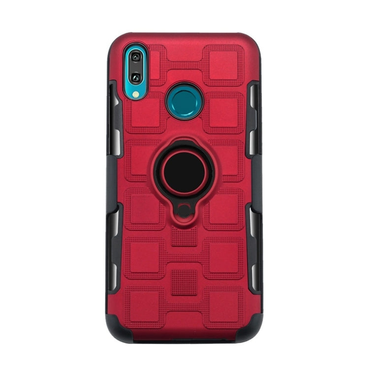 For Huawei Y9 (2019) / Enjoy 9 Plus 3 In 1 Cube PC + TPU Protective Case with 360 Degrees Rotate Black Ring Holder