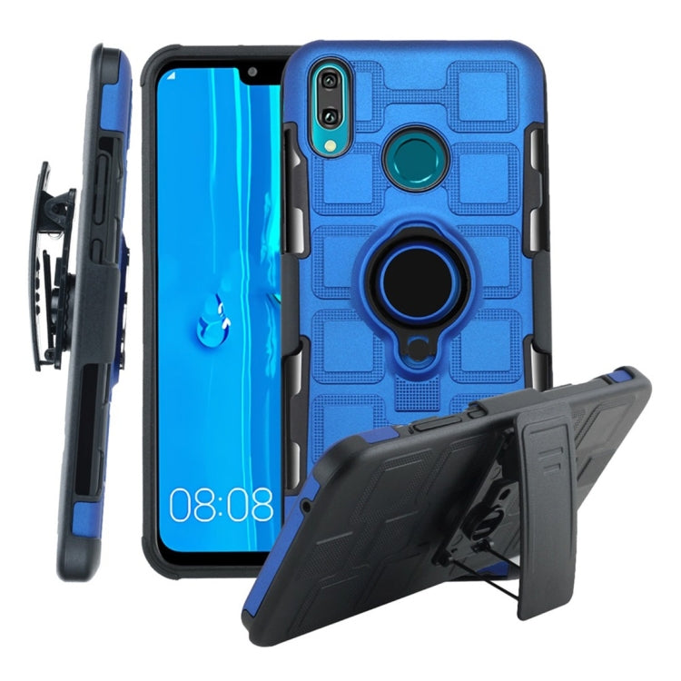 For Huawei Y9 (2019) / Enjoy 9 Plus 3 In 1 Cube PC + TPU Protective Case with 360 Degrees Rotate Black Ring Holder