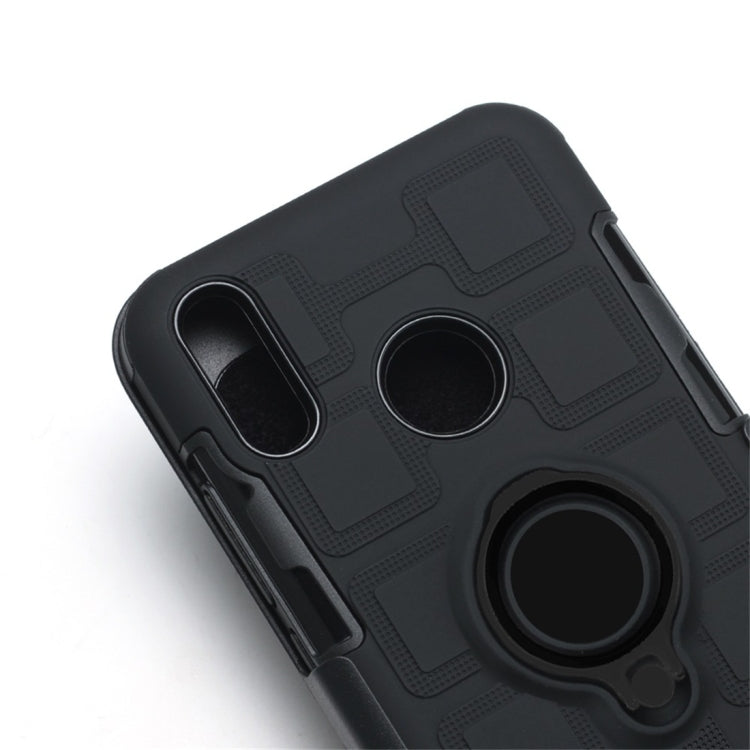 For Huawei Y9 (2019) / Enjoy 9 Plus 3 In 1 Cube PC + TPU Protective Case with 360 Degrees Rotate Black Ring Holder