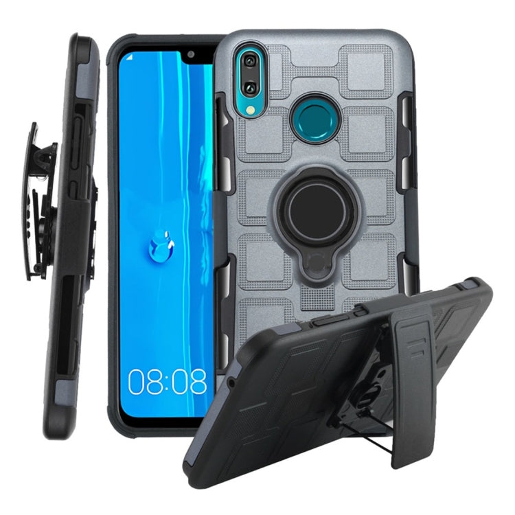 For Huawei Y9 (2019) / Enjoy 9 Plus 3 In 1 Cube PC + TPU Protective Case with 360 Degrees Rotate Black Ring Holder