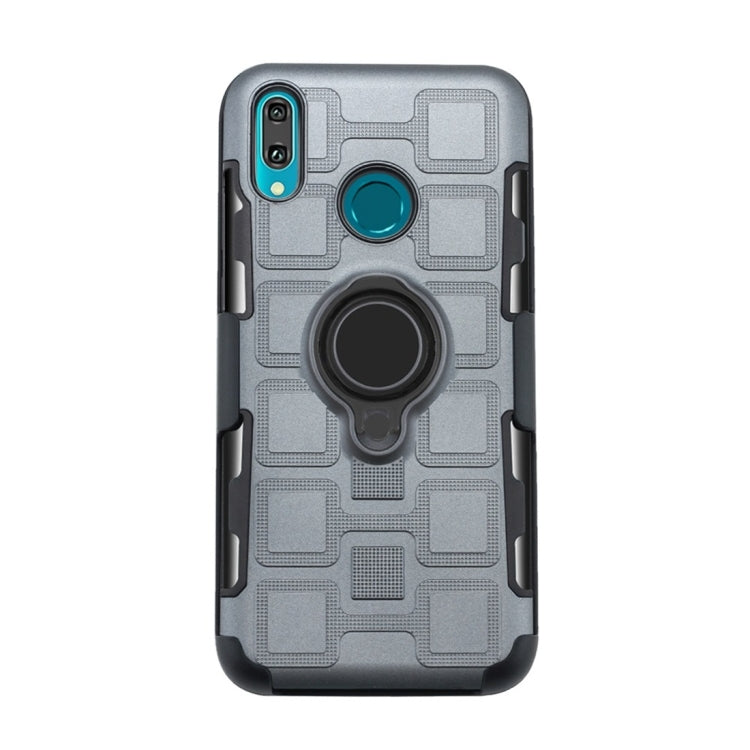For Huawei Y9 (2019) / Enjoy 9 Plus 3 In 1 Cube PC + TPU Protective Case with 360 Degrees Rotate Black Ring Holder