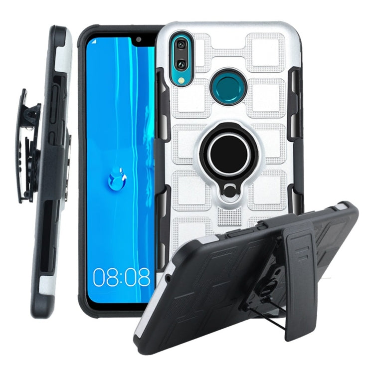 For Huawei Y9 (2019) / Enjoy 9 Plus 3 In 1 Cube PC + TPU Protective Case with 360 Degrees Rotate Black Ring Holder