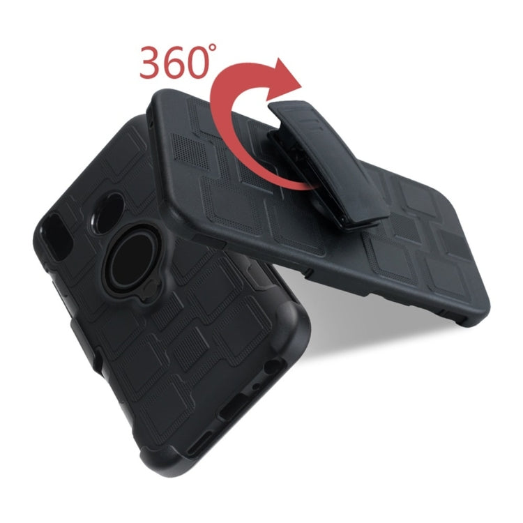 For Huawei Y9 (2019) / Enjoy 9 Plus 3 In 1 Cube PC + TPU Protective Case with 360 Degrees Rotate Black Ring Holder