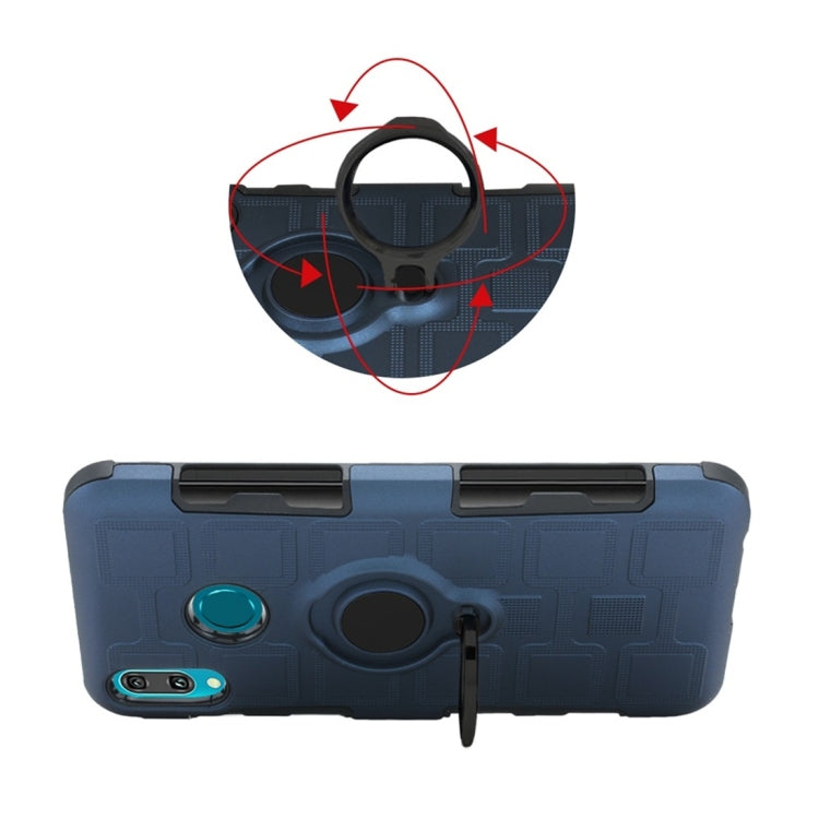 For Huawei Y9 (2019) / Enjoy 9 Plus 3 In 1 Cube PC + TPU Protective Case with 360 Degrees Rotate Black Ring Holder