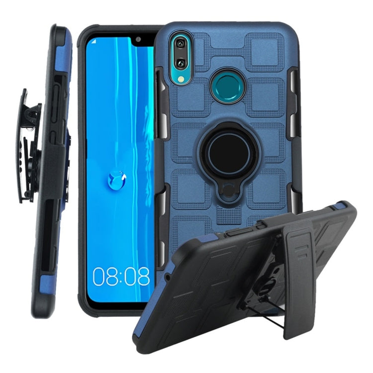 For Huawei Y9 (2019) / Enjoy 9 Plus 3 In 1 Cube PC + TPU Protective Case with 360 Degrees Rotate Black Ring Holder