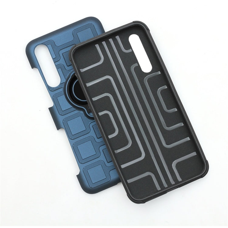 For Huawei P20 Pro 3 In 1 Cube PC + TPU Protective Case with 360 Degrees Rotate Black Ring Holder