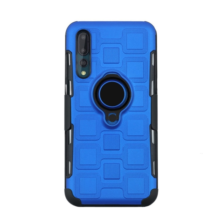 For Huawei P20 Pro 3 In 1 Cube PC + TPU Protective Case with 360 Degrees Rotate Black Ring Holder