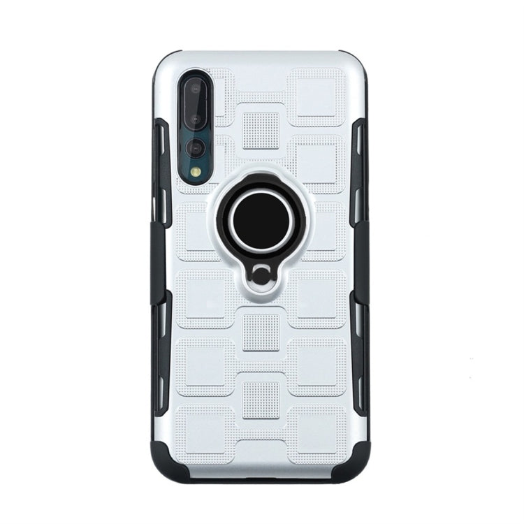 For Huawei P20 Pro 3 In 1 Cube PC + TPU Protective Case with 360 Degrees Rotate Black Ring Holder
