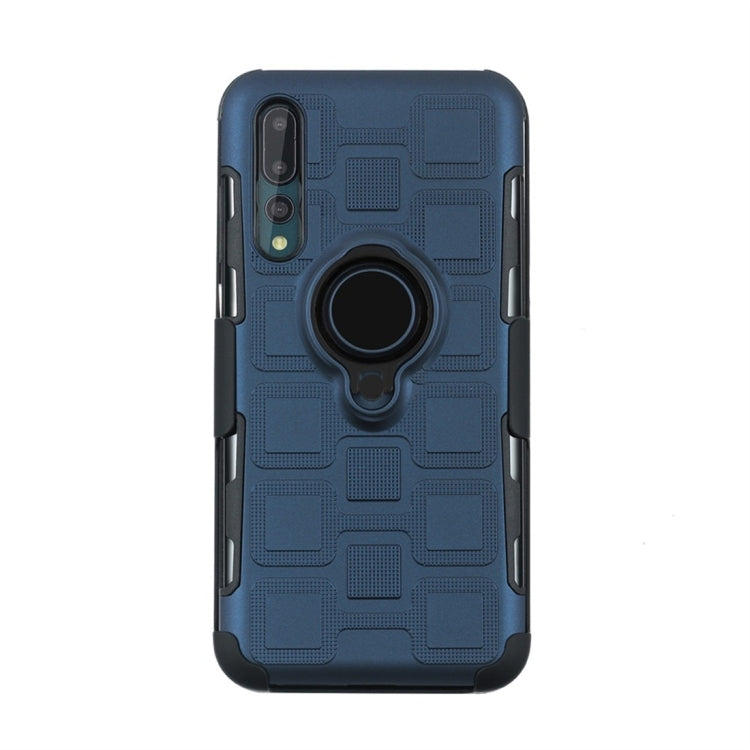 For Huawei P20 Pro 3 In 1 Cube PC + TPU Protective Case with 360 Degrees Rotate Black Ring Holder