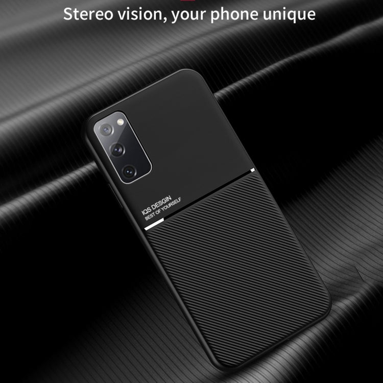 For Samsung Galaxy S20 FE Classic Tilt Strip Grain Magnetic Shockproof PC + TPU Case