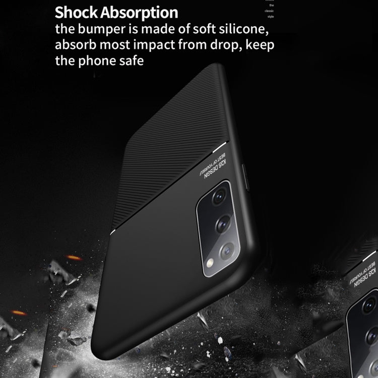For Samsung Galaxy S20 FE Classic Tilt Strip Grain Magnetic Shockproof PC + TPU Case
