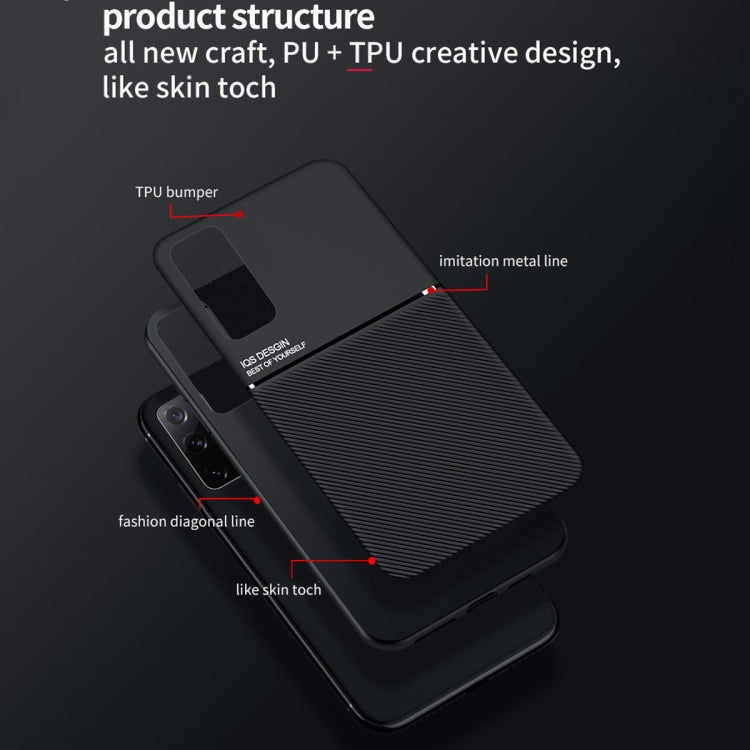 For Samsung Galaxy S20 FE Classic Tilt Strip Grain Magnetic Shockproof PC + TPU Case