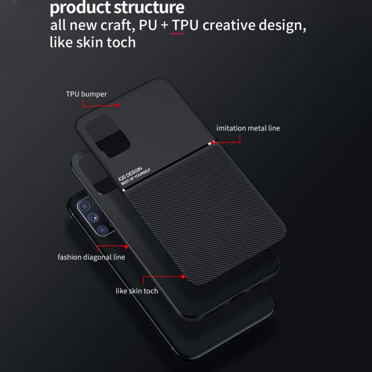 For Samsung Galaxy M51 Classic Tilt Strip Grain Magnetic Shockproof PC + TPU Case