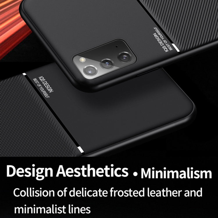 For Samsung Galaxy Note20 Classic Tilt Strip Grain Magnetic Shockproof PC + TPU Case