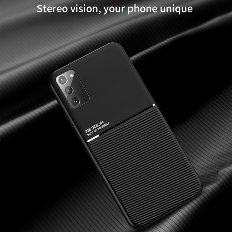 For Samsung Galaxy Note20 Classic Tilt Strip Grain Magnetic Shockproof PC + TPU Case