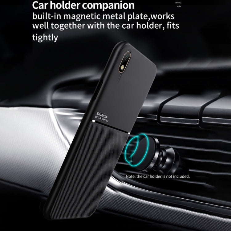 For Samsung Galaxy A01 Core Classic Tilt Strip Grain Magnetic Shockproof PC + TPU Case