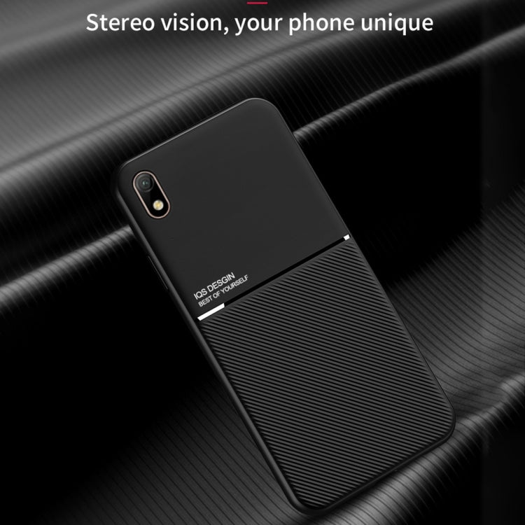For Samsung Galaxy A01 Core Classic Tilt Strip Grain Magnetic Shockproof PC + TPU Case
