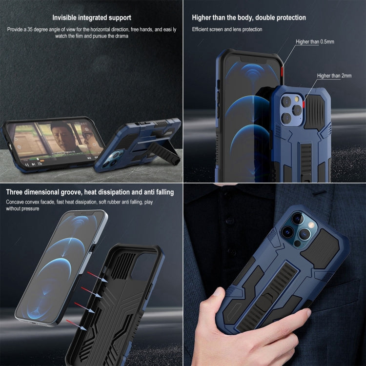 For iPhone 12 mini Vanguard Warrior All Inclusive Double-color Shockproof TPU + PC Protective Case with Holder
