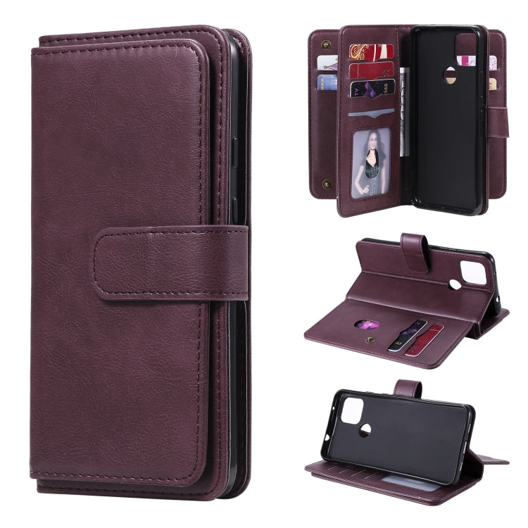 For Google Pixel 5 XL Multifunctional Magnetic Copper Buckle Horizontal Flip Leather Case with Bracket & 10 Card Slots & Wallet & Photo Frame