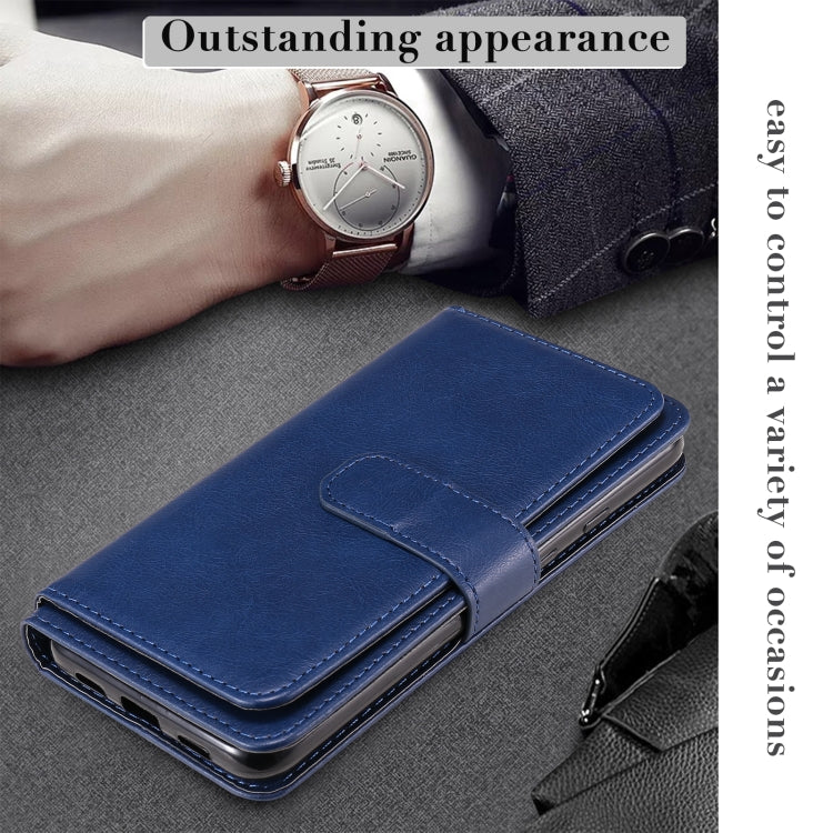 For Google Pixel 5 XL Multifunctional Magnetic Copper Buckle Horizontal Flip Leather Case with Bracket & 10 Card Slots & Wallet & Photo Frame