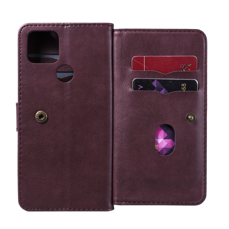 For Google Pixel 5 XL Multifunctional Magnetic Copper Buckle Horizontal Flip Leather Case with Bracket & 10 Card Slots & Wallet & Photo Frame