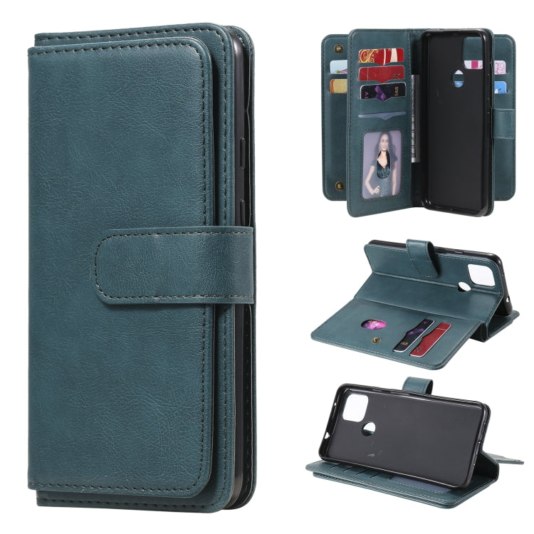 For Google Pixel 5 XL Multifunctional Magnetic Copper Buckle Horizontal Flip Leather Case with Bracket & 10 Card Slots & Wallet & Photo Frame