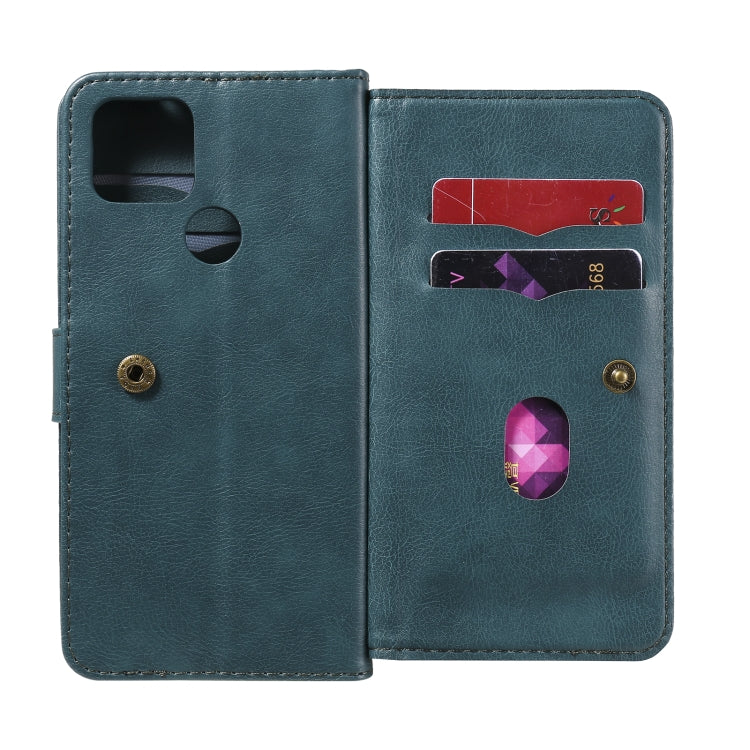 For Google Pixel 5 XL Multifunctional Magnetic Copper Buckle Horizontal Flip Leather Case with Bracket & 10 Card Slots & Wallet & Photo Frame
