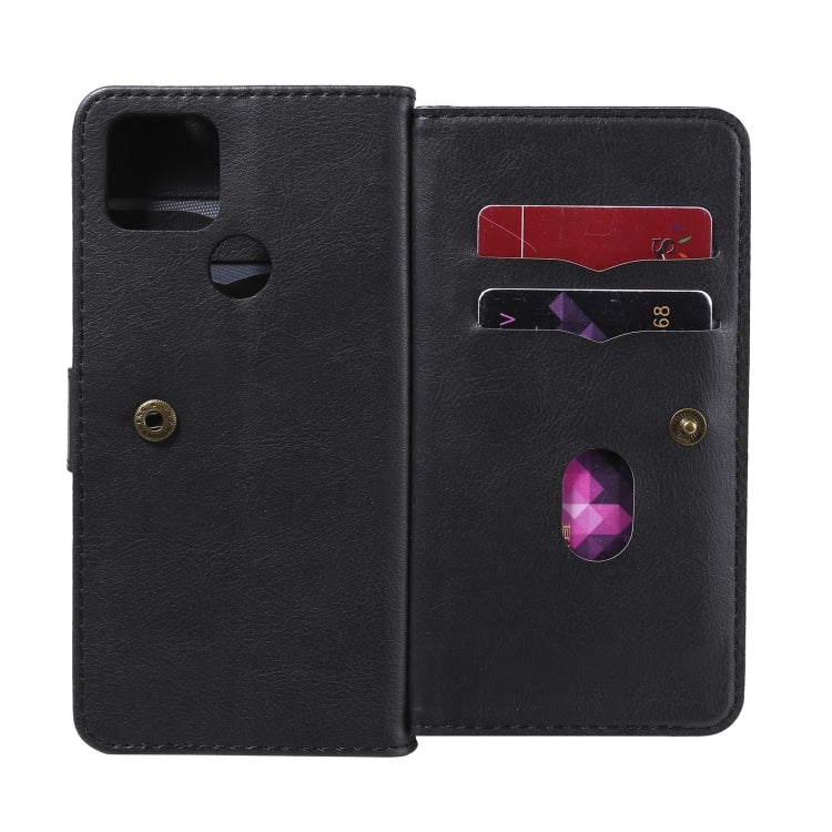 For Google Pixel 5 XL Multifunctional Magnetic Copper Buckle Horizontal Flip Leather Case with Bracket & 10 Card Slots & Wallet & Photo Frame