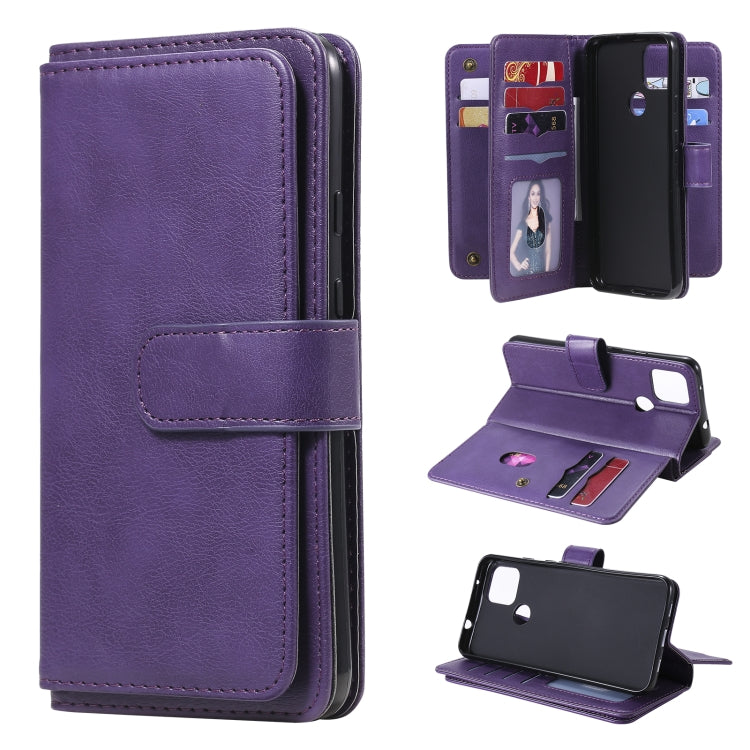 For Google Pixel 5 XL Multifunctional Magnetic Copper Buckle Horizontal Flip Leather Case with Bracket & 10 Card Slots & Wallet & Photo Frame