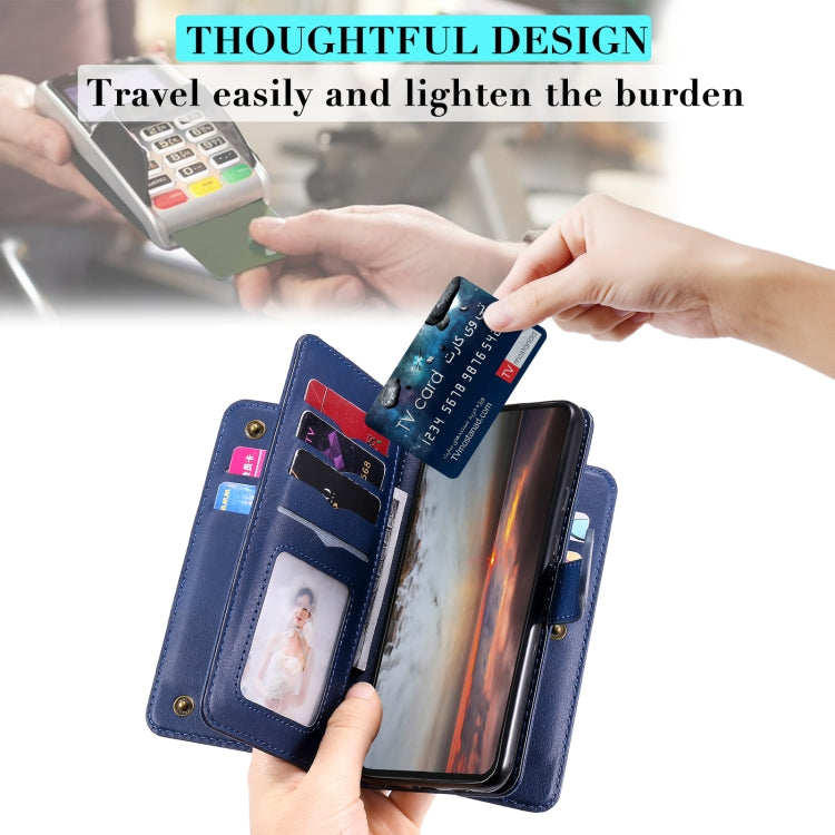 For Google Pixel 5 XL Multifunctional Magnetic Copper Buckle Horizontal Flip Leather Case with Bracket & 10 Card Slots & Wallet & Photo Frame