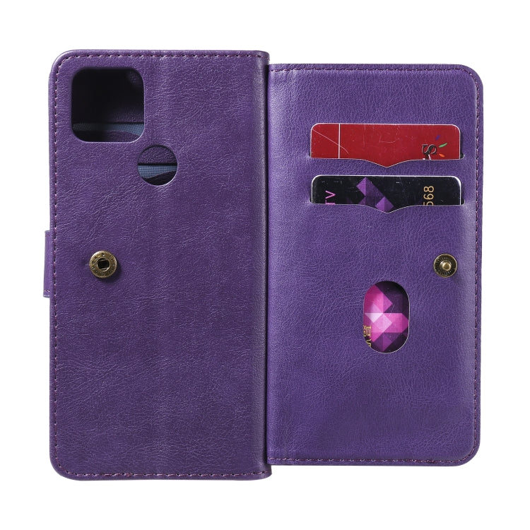 For Google Pixel 5 XL Multifunctional Magnetic Copper Buckle Horizontal Flip Leather Case with Bracket & 10 Card Slots & Wallet & Photo Frame