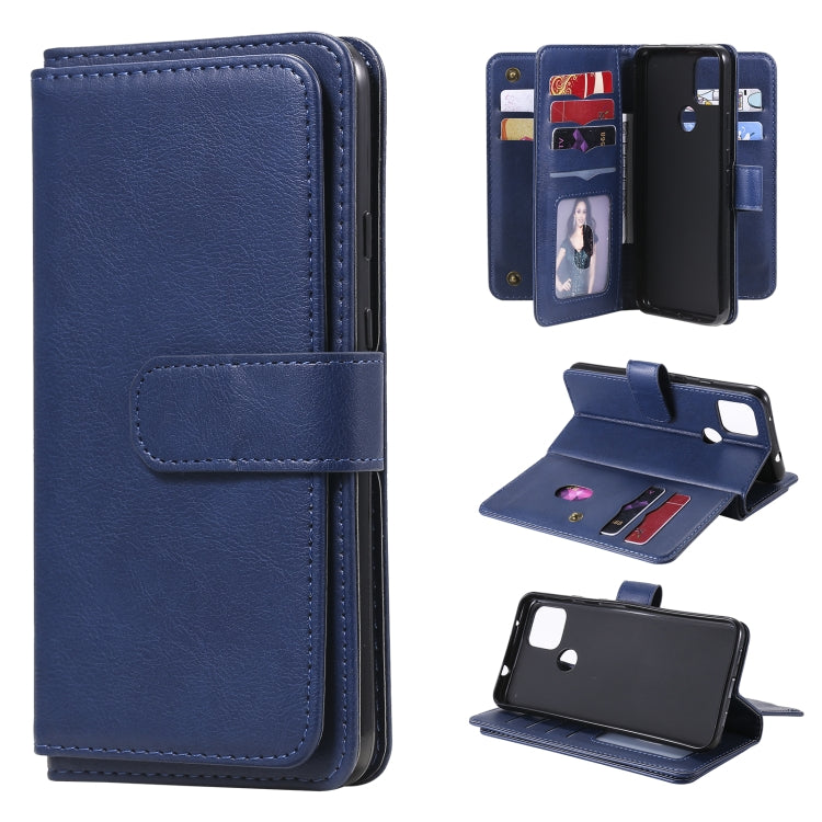 For Google Pixel 5 XL Multifunctional Magnetic Copper Buckle Horizontal Flip Leather Case with Bracket & 10 Card Slots & Wallet & Photo Frame