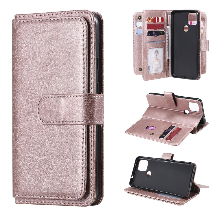 For Google Pixel 5 XL Multifunctional Magnetic Copper Buckle Horizontal Flip Leather Case with Bracket & 10 Card Slots & Wallet & Photo Frame