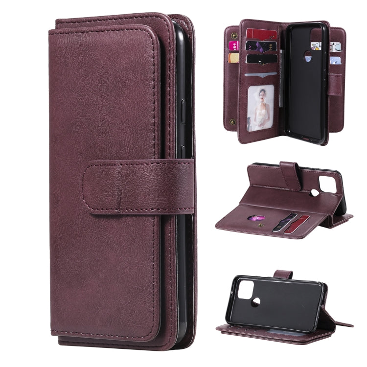 For Google Pixel 5 Multifunctional Magnetic Copper Buckle Horizontal Flip Leather Case with Bracket & 10 Card Slots & Wallet & Photo Frame