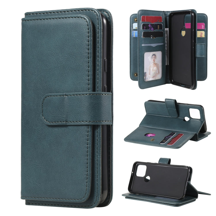 For Google Pixel 5 Multifunctional Magnetic Copper Buckle Horizontal Flip Leather Case with Bracket & 10 Card Slots & Wallet & Photo Frame