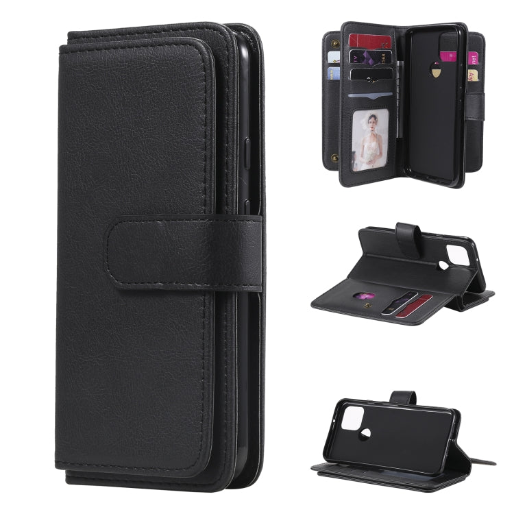 For Google Pixel 5 Multifunctional Magnetic Copper Buckle Horizontal Flip Leather Case with Bracket & 10 Card Slots & Wallet & Photo Frame