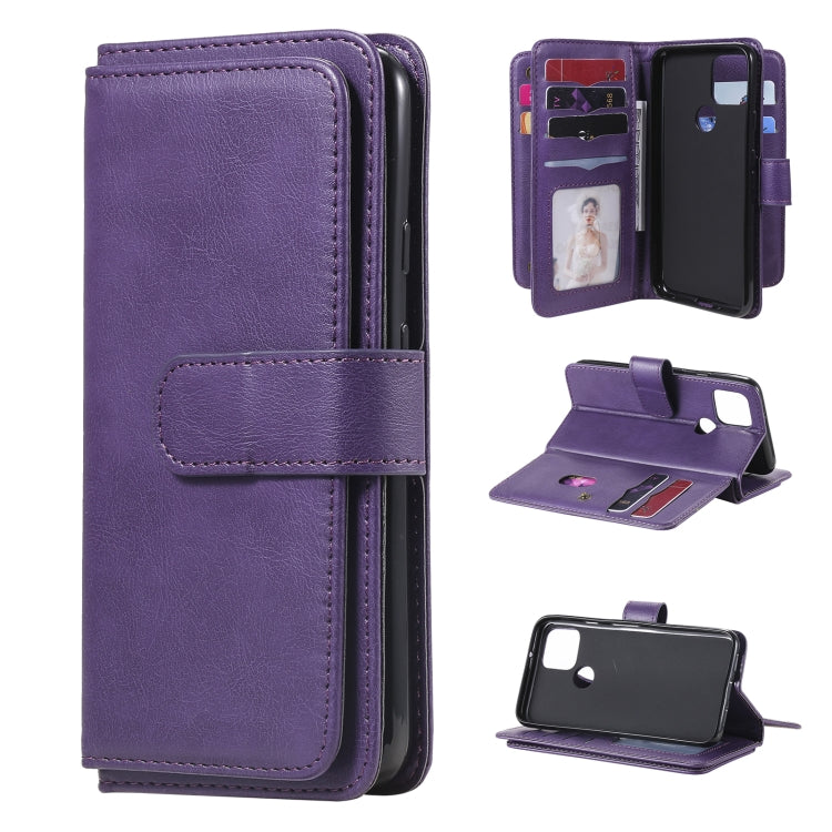 For Google Pixel 5 Multifunctional Magnetic Copper Buckle Horizontal Flip Leather Case with Bracket & 10 Card Slots & Wallet & Photo Frame