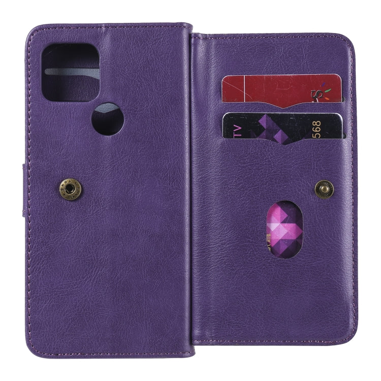 For Google Pixel 5 Multifunctional Magnetic Copper Buckle Horizontal Flip Leather Case with Bracket & 10 Card Slots & Wallet & Photo Frame